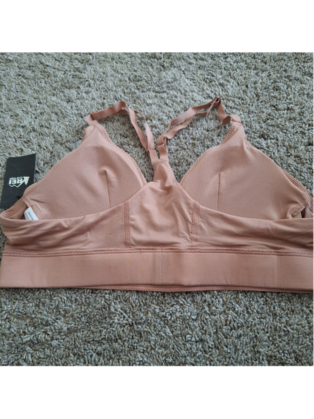 NWT REI Co-op Active Bralette Racerback Wireless Bra Sz M Mulberry Taupe Tan Bra - Picture 4 of 5